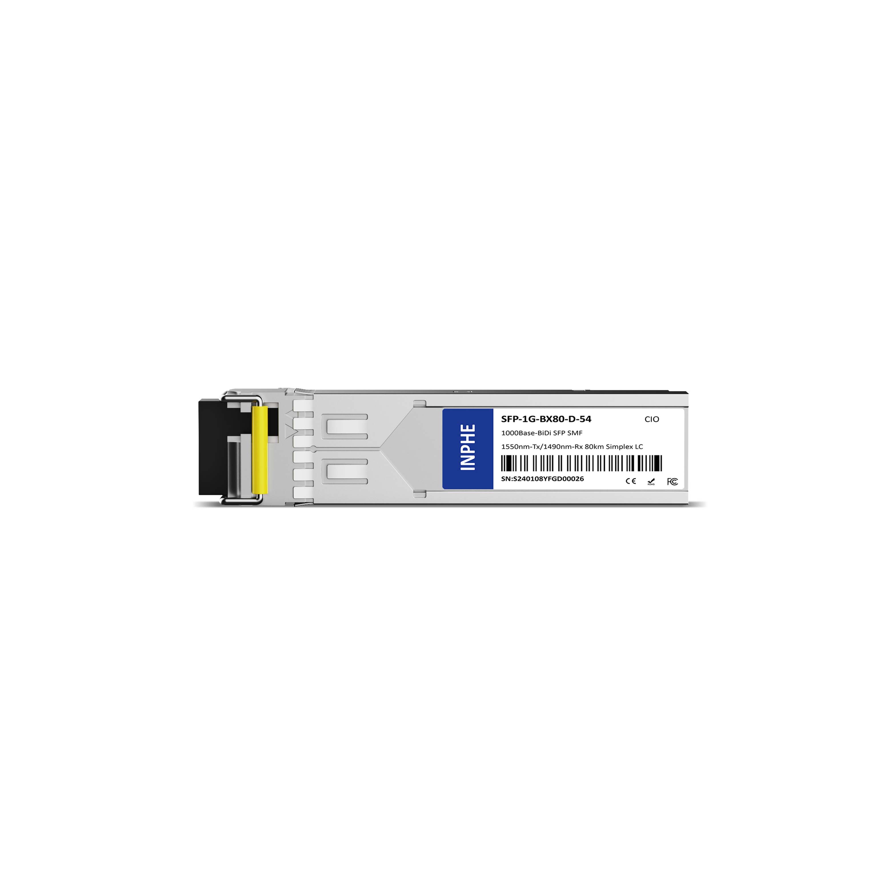 Huawei SFP-GE-LX-SM1550-BIDI Compatible SFP 1.25GBASE BiDi 1550nm-Tx/1490nm-Rx 80km SMF Simplex LC DDM/DOM Optics Transceiver
