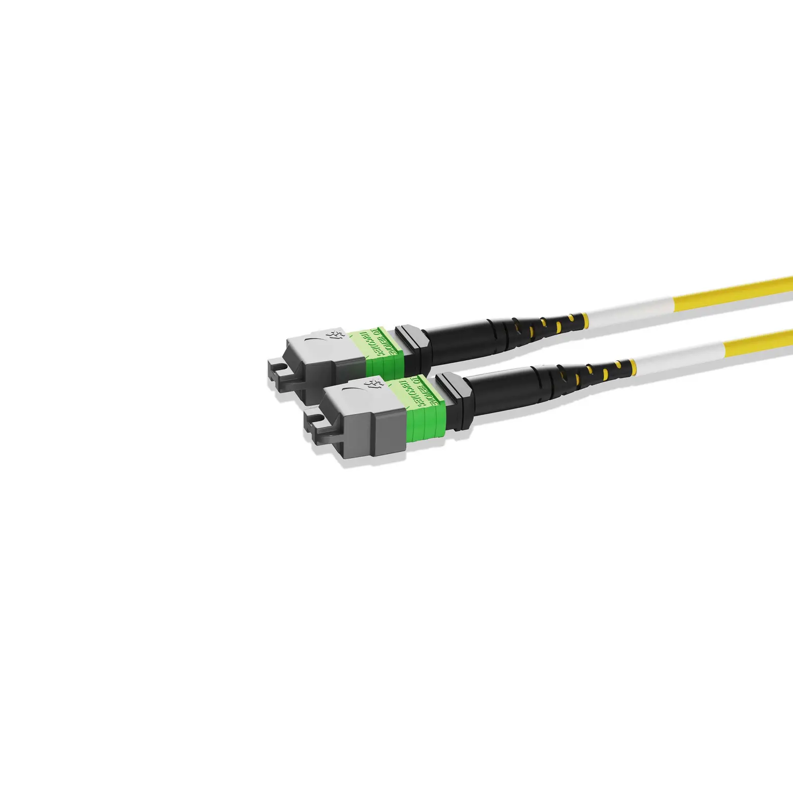 1m 3ft MPO Jumper 12 Fibers MPO-12 APC Female to MPO-12 APC Female Singlemode OS2 Plenum OFNP 0.35dB Max Type B 3.0mm Yellow