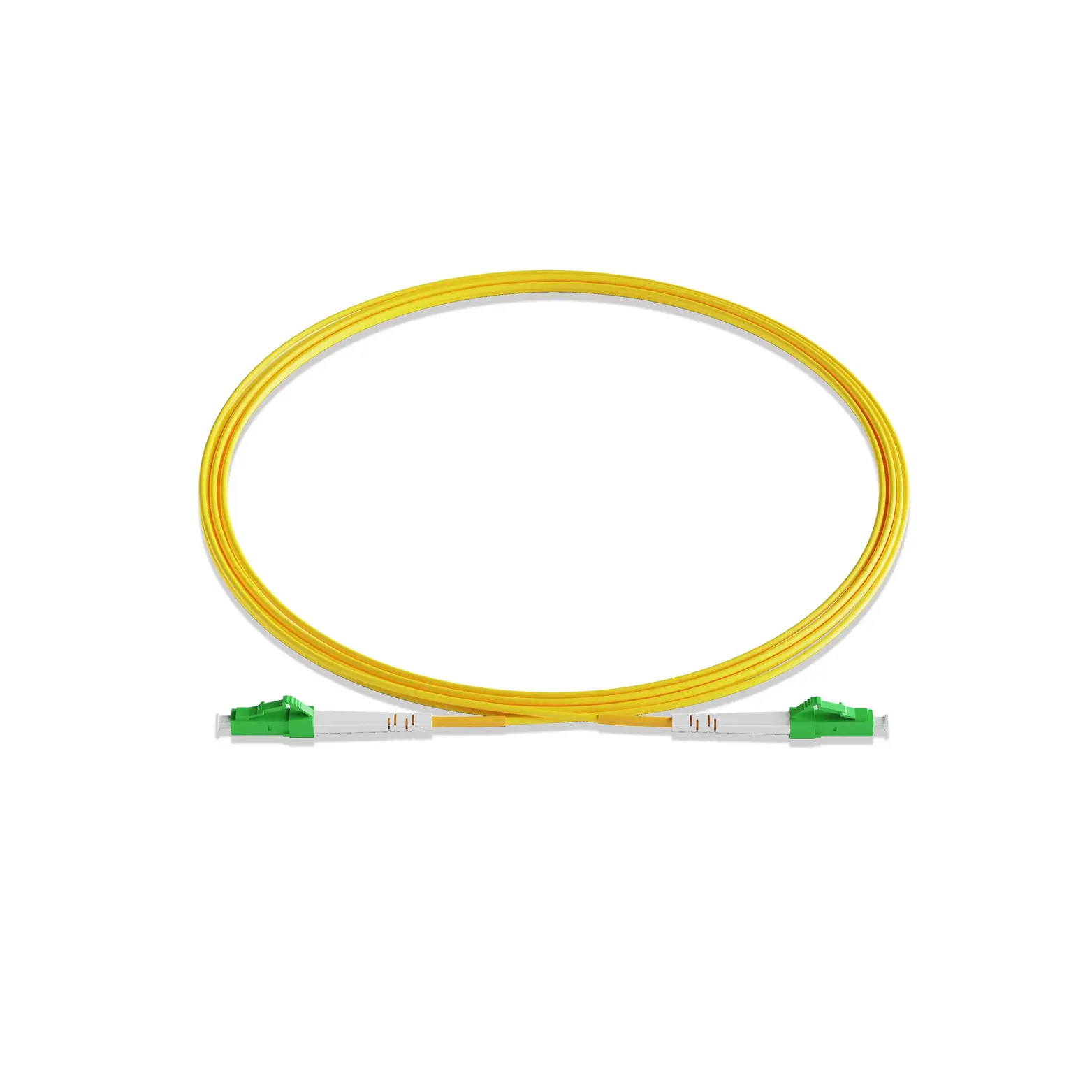 0.3m 0.98ft Fiber Patch Cable 1 Fiber LC APC Simplex to LC APC Simplex Singlemode OS2 Riser OFNR 2.0mm Yellow