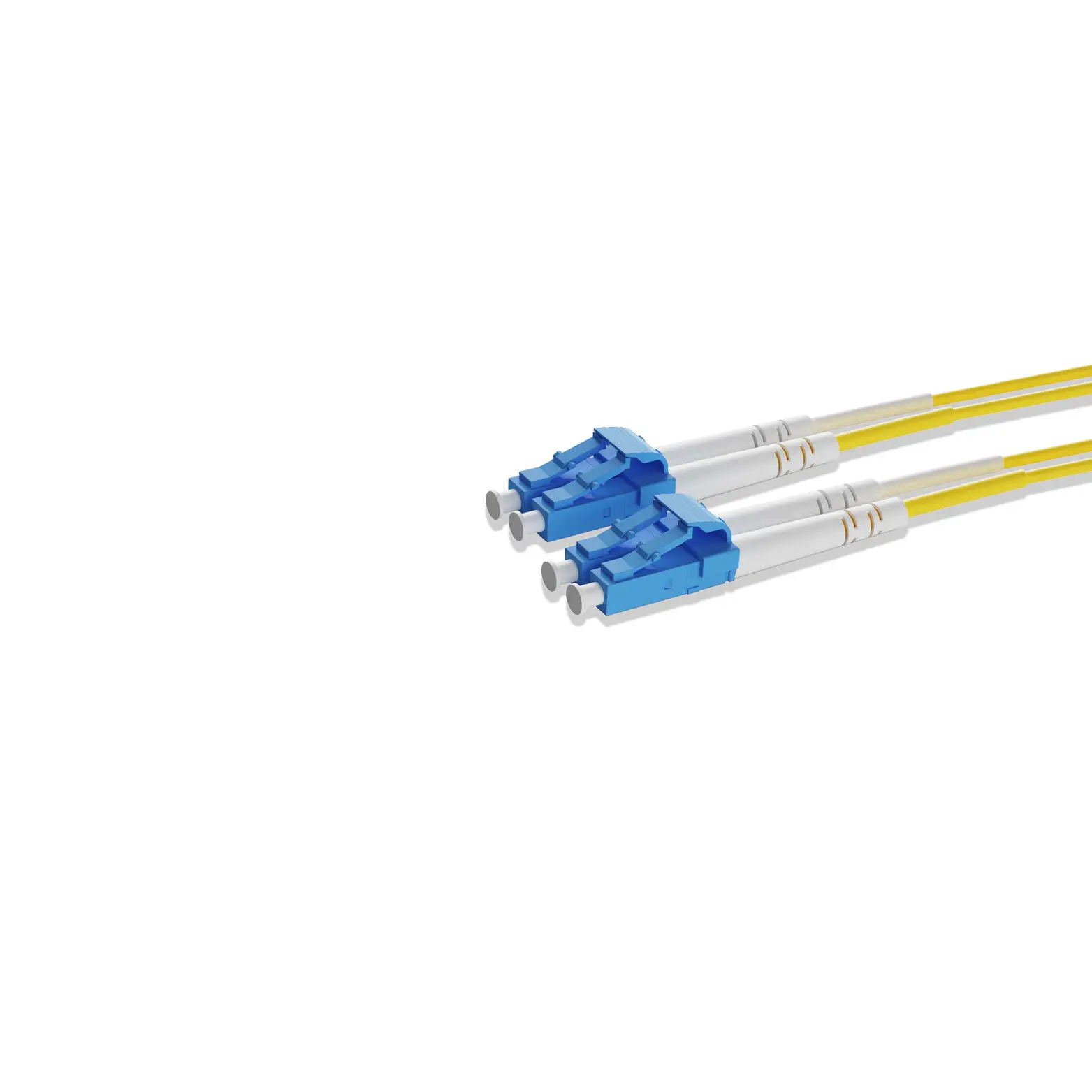 20m 66ft Fiber Patch Cable 2 Fibers LC UPC Duplex to LC UPC Duplex Singlemode OS2 Riser OFNR 2.0mm Yellow
