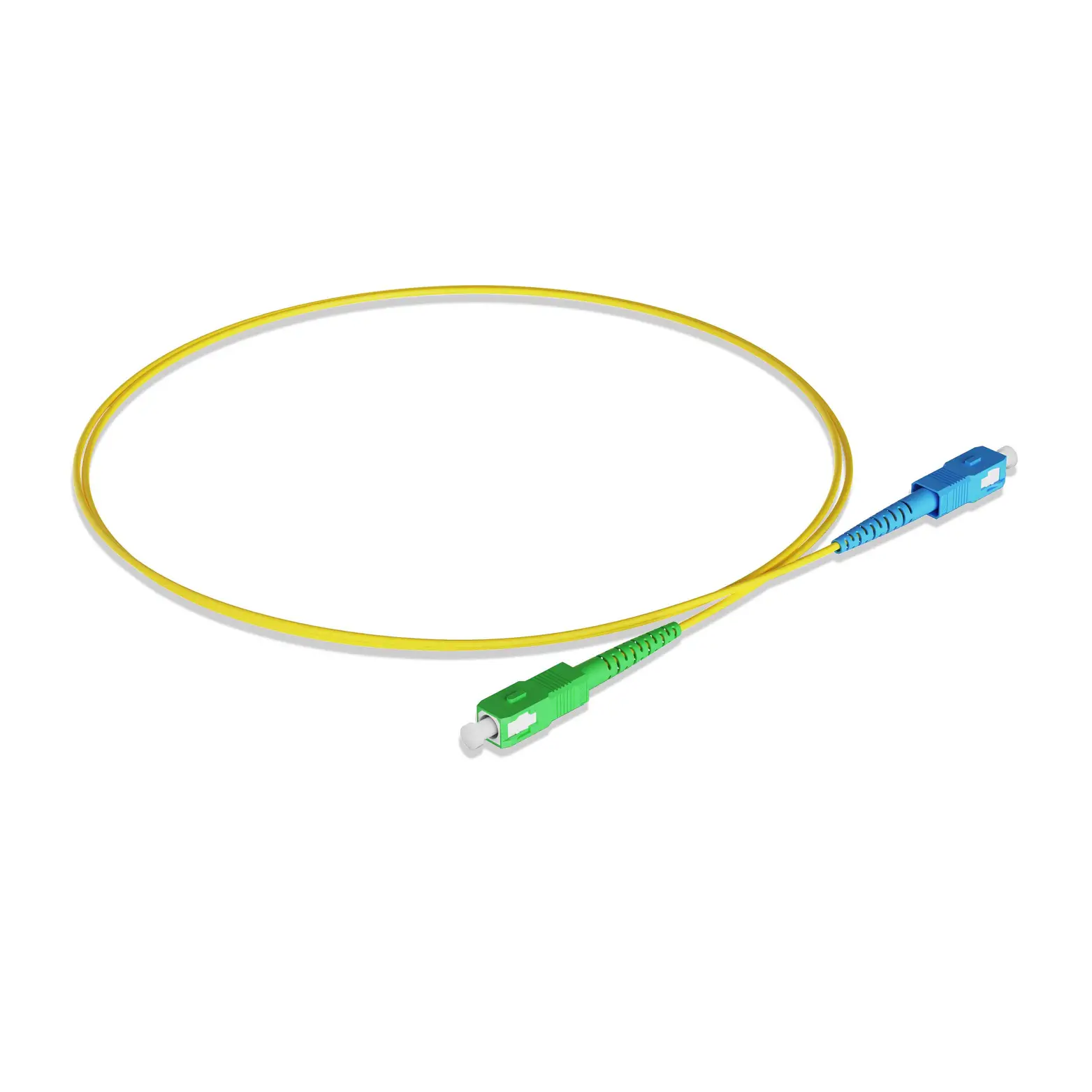 0.3m 0.98ft Fiber Patch Cable 1 Fiber SC UPC Simplex to SC APC Simplex Singlemode OS2 Riser OFNR 2.0mm Yellow
