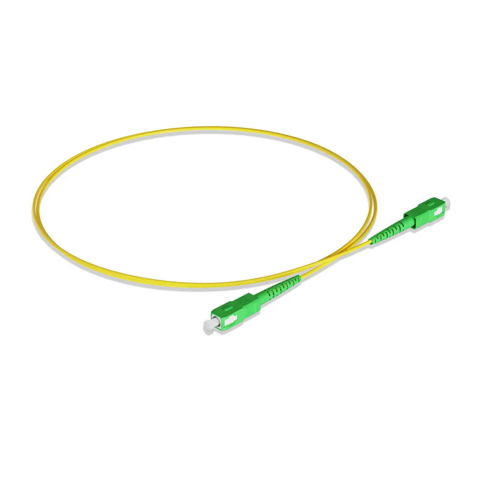 0.5m 1.6ft Fiber Patch Cable 1 Fiber SC APC Simplex to SC APC Simplex Singlemode OS2 Riser OFNR 2.0mm Yellow