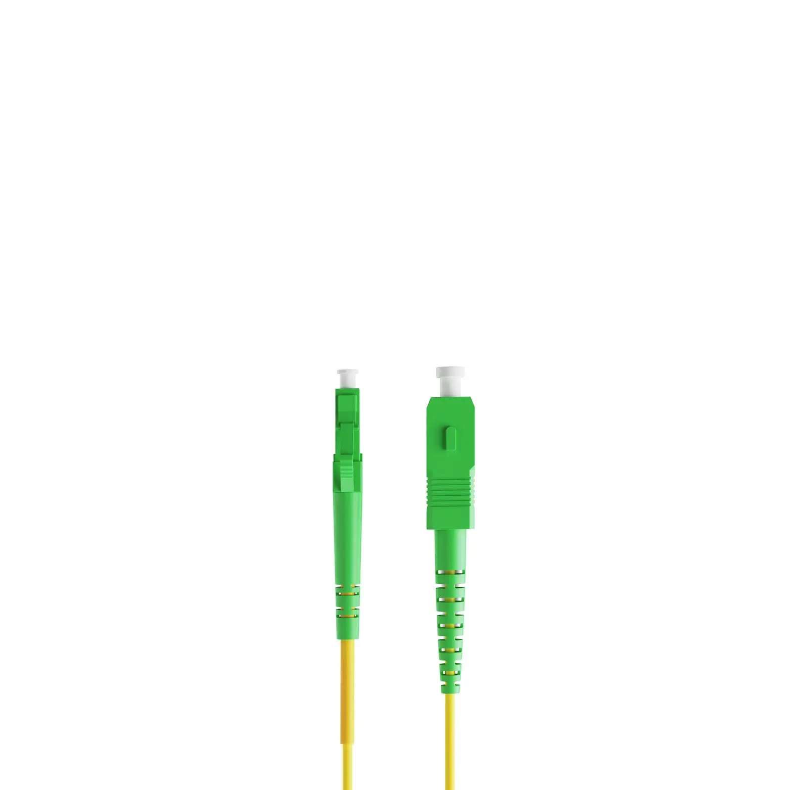 20m 66ft Fiber Patch Cable 1 Fiber LC APC Simplex to SC APC Simplex Singlemode OS2 Riser OFNR 2.0mm Yellow