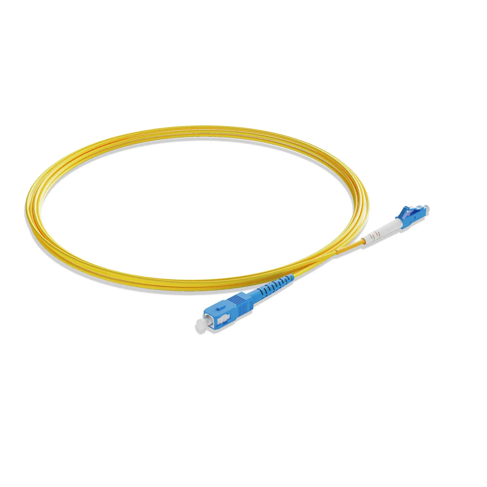 7m 23ft Fiber Patch Cable 1 Fiber LC UPC Simplex to SC UPC Simplex Singlemode OS2 Riser OFNR 2.0mm Yellow