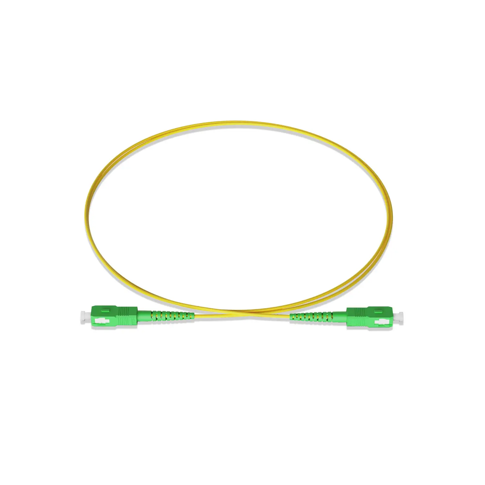 0.5m 1.6ft Fiber Patch Cable 1 Fiber SC APC Simplex to SC APC Simplex Singlemode OS2 Riser OFNR 2.0mm Yellow