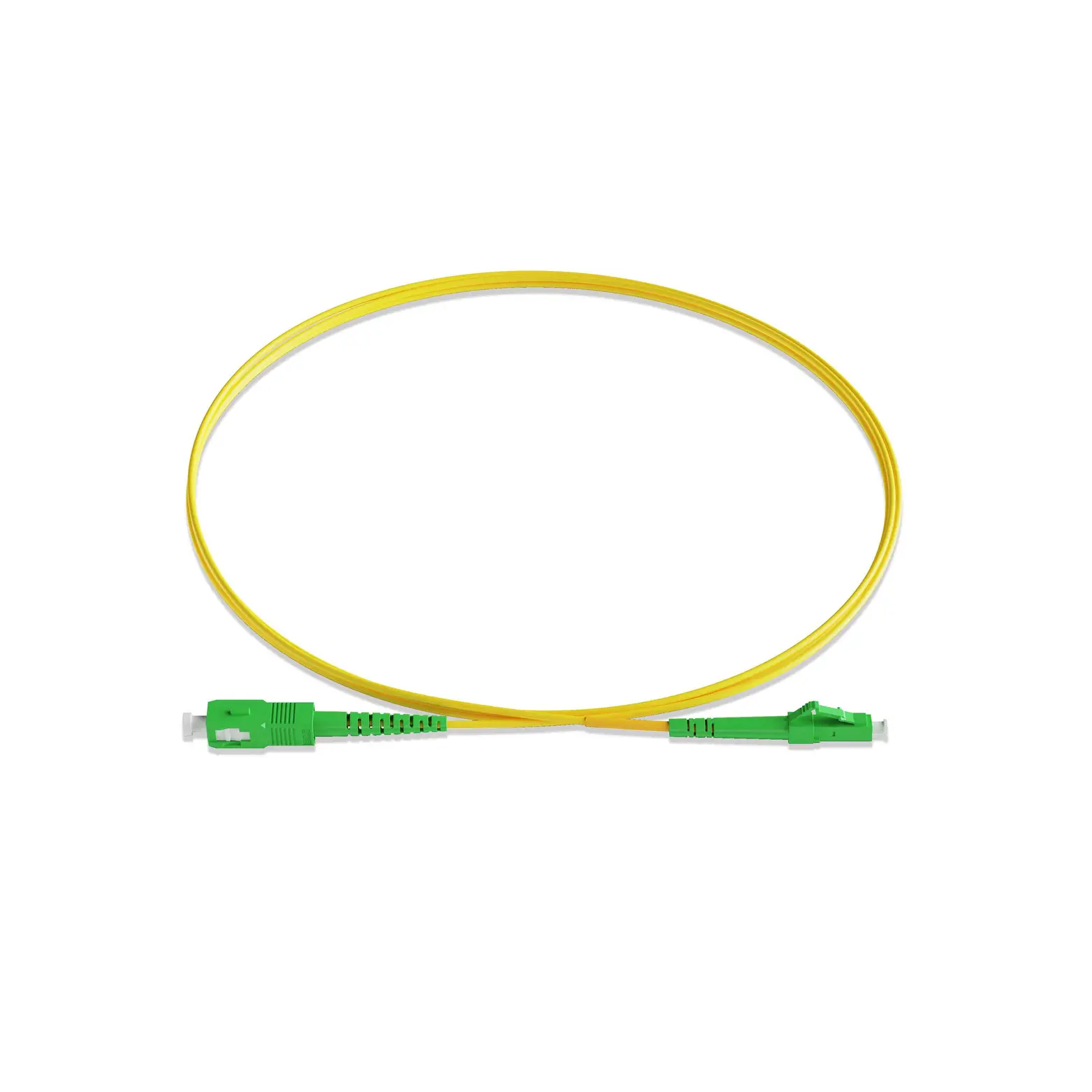 50m 164ft Fiber Patch Cable 1 Fiber LC APC Simplex to SC APC Simplex Singlemode OS2 Riser OFNR 2.0mm Yellow