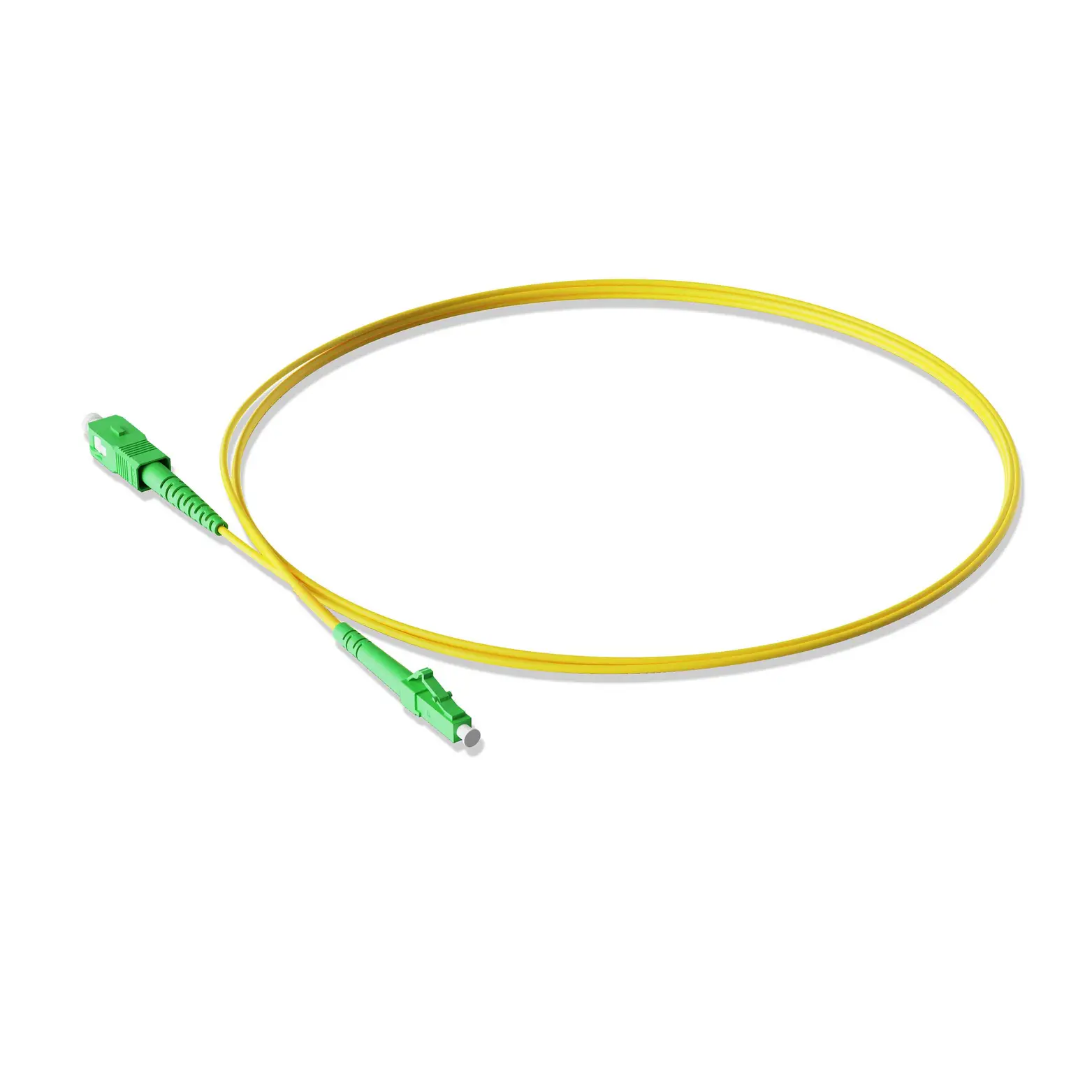 0.3m 0.98ft Fiber Patch Cable 1 Fiber LC APC Simplex to SC APC Simplex Singlemode OS2 Riser OFNR 2.0mm Yellow