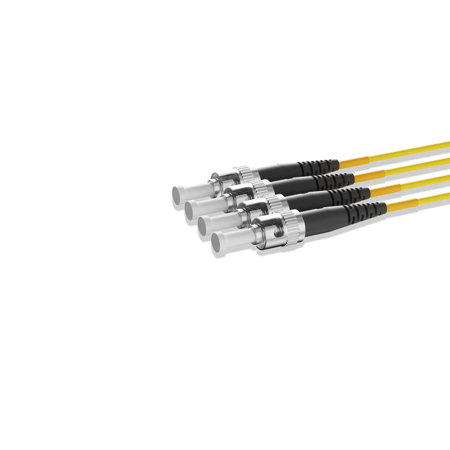 1m 3ft Fiber Patch Cable 2 Fibers ST UPC Duplex to ST UPC Duplex Singlemode OS2 Riser OFNR 2.0mm Yellow
