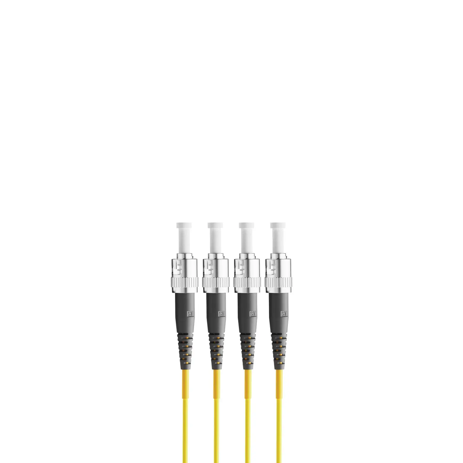 1m 3ft Fiber Patch Cable 2 Fibers ST UPC Duplex to ST UPC Duplex Singlemode OS2 Riser OFNR 2.0mm Yellow