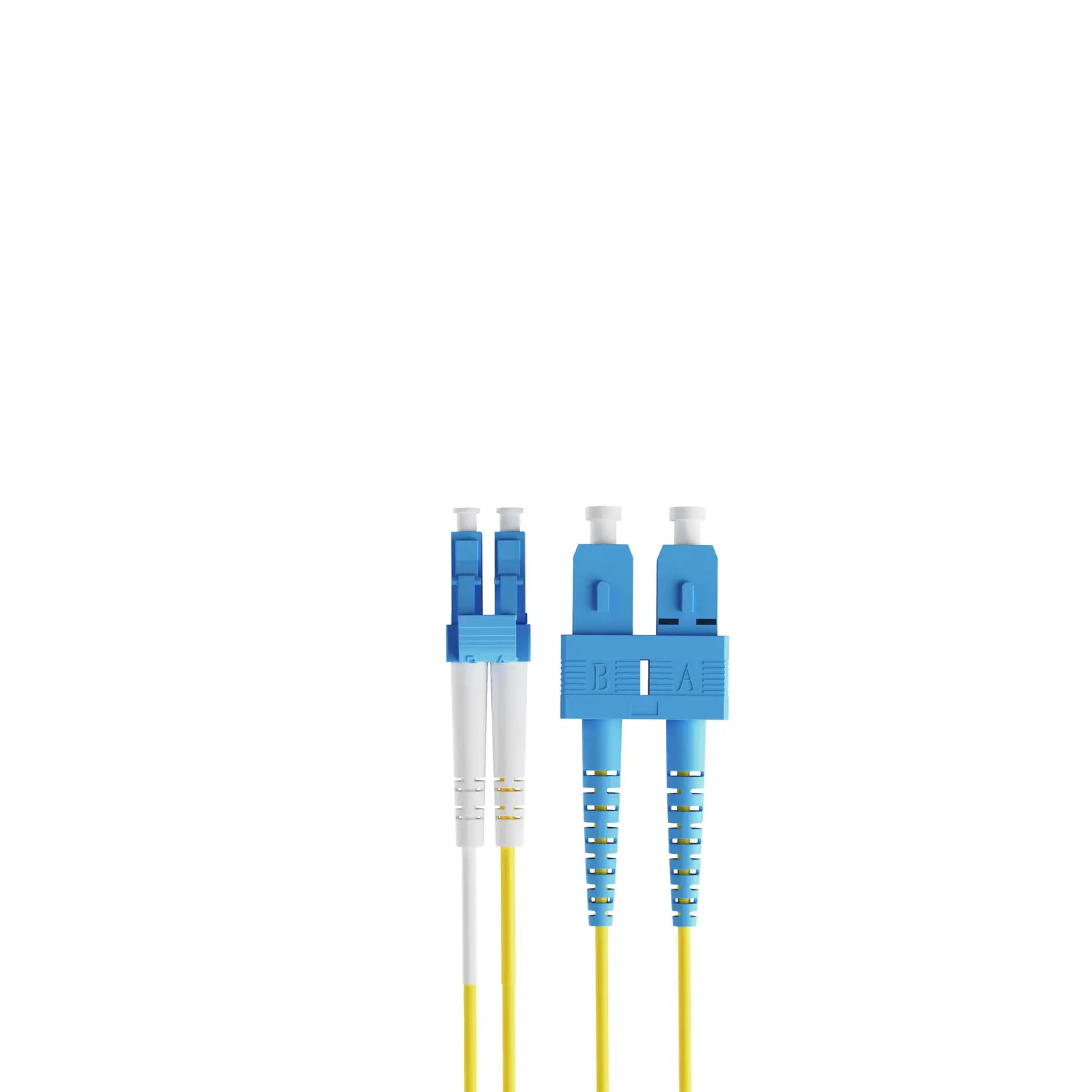 3m 10ft Fiber Patch Cable 2 Fibers LC UPC Duplex to SC UPC Duplex Singlemode OS2 Riser OFNR 2.0mm Yellow