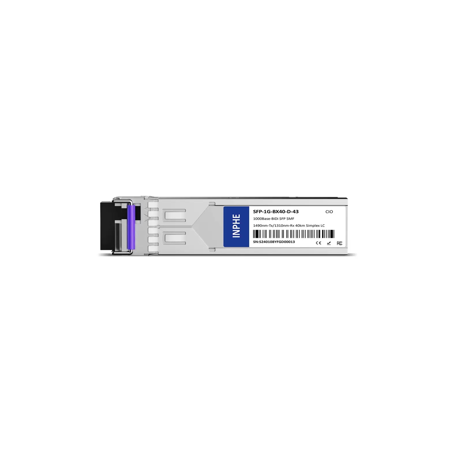 Huawei 0231A11V-40 Compatible SFP 1.25GBASE BiDi 1490nm-Tx/1310nm-Rx 40km SMF Simplex LC DDM/DOM Optics Transceiver