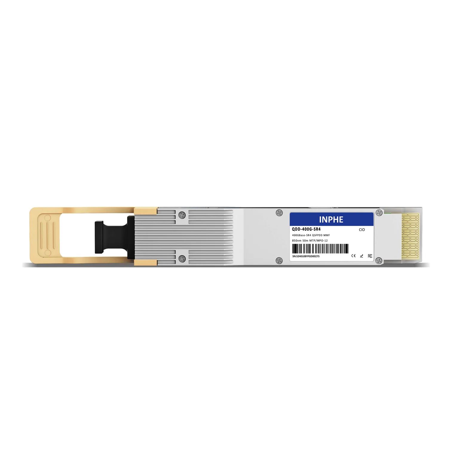 Cisco Compatible QSFP-DD 400GBASE SR4 850nm 50m MMF MPO/MTP-12 With Dual CDR DDM/DOM Optics Transceiver