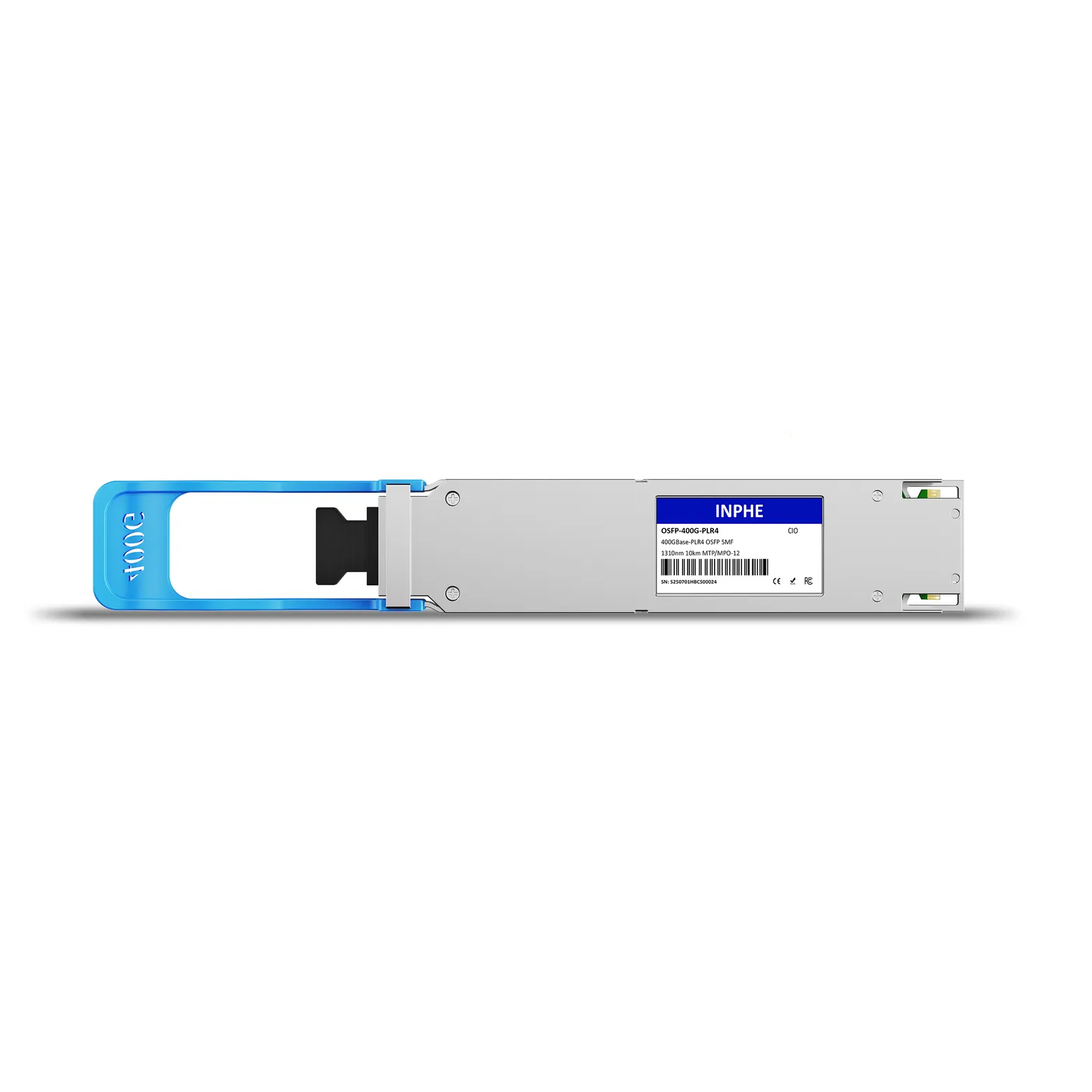 Cisco Compatible OSFP 400GBASE PLR4 1310nm 10km SMF MPO/MTP-12 With Dual CDR DDM/DOM Optics Transceiver, Support 4x 100G LR1, Finned Top
