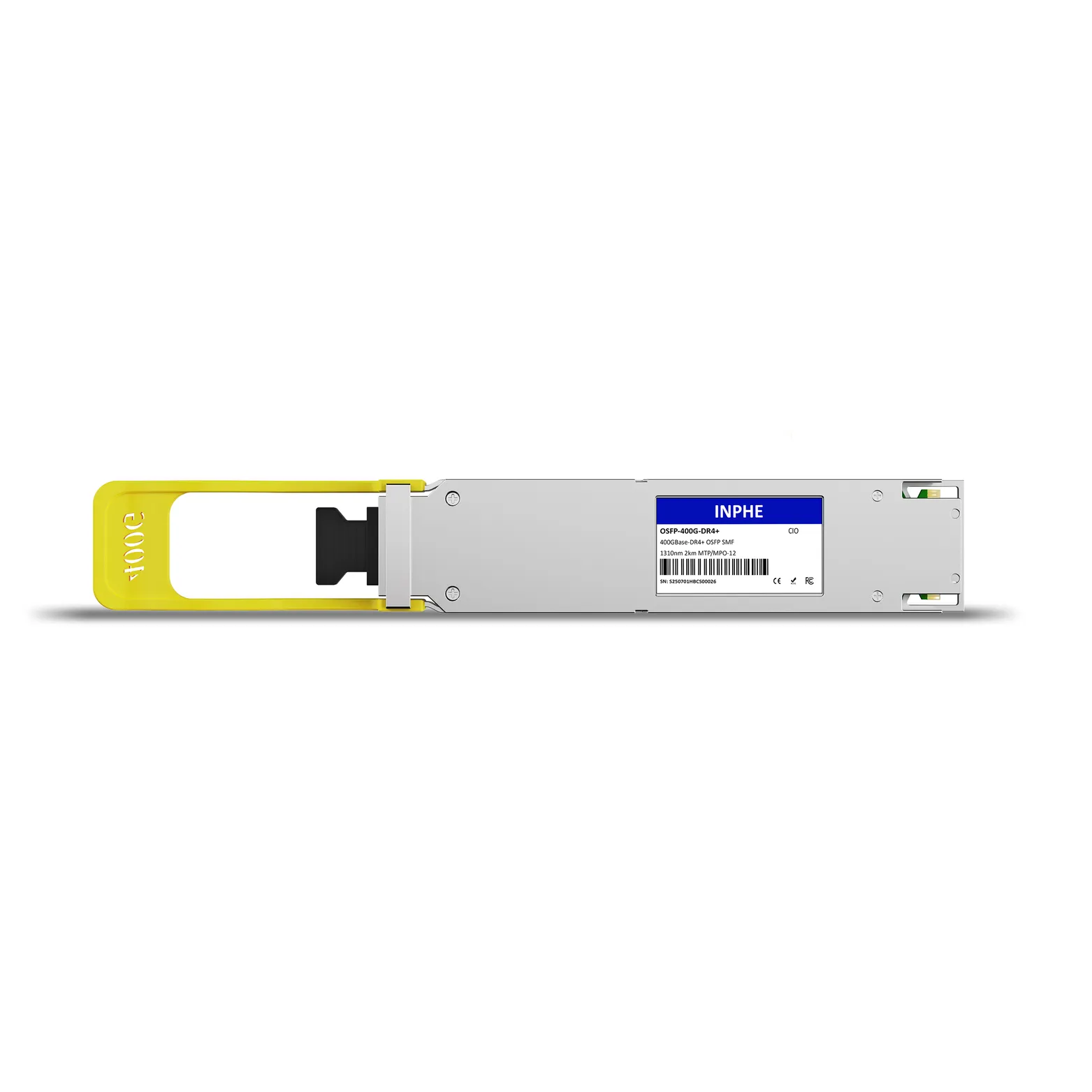 Cisco Compatible OSFP 400GBASE XDR4 1310nm 2km SMF MPO/MTP-12 DDM/DOM Optics Transceiver, Support 4x 100G FR1, Finned Top