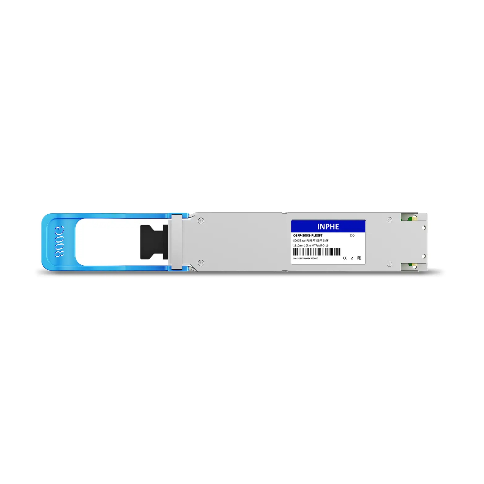 Cisco Compatible OSFP 800GBASE PLR8 1310nm 10km SMF MPO/MTP-16 DDM/DOM Optics Transceiver, Support 8x100G LR1, Flat Top