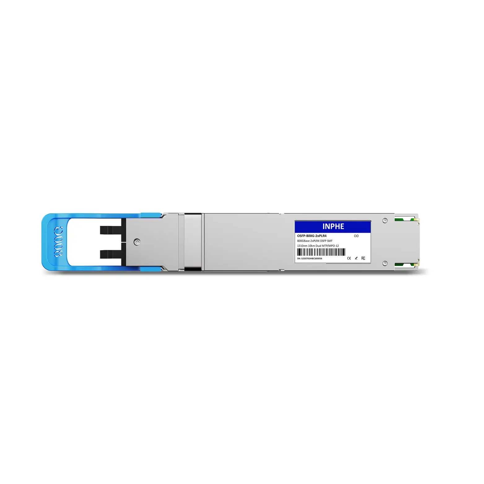 Cisco Compatible OSFP 800GBASE 2xPLR4 1310nm 10km SMF Dual MPO/MTP-12 DDM/DOM Optics Transceiver, Support 2x400G PLR4, Finned Top