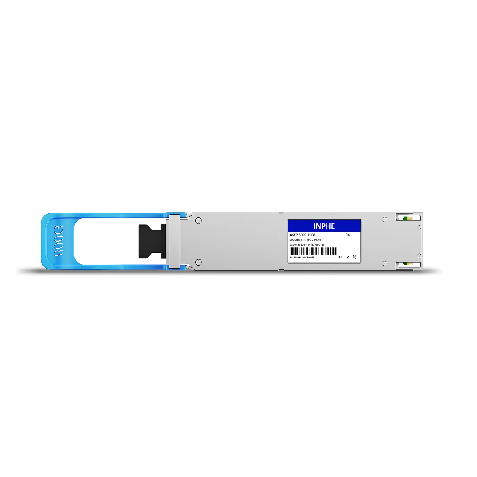 Cisco Compatible OSFP 800GBASE PLR8 1310nm 10km SMF MPO/MTP-16 With Dual CDR DDM/DOM Optics Transceiver, Support 8x100G LR1, Finned Top