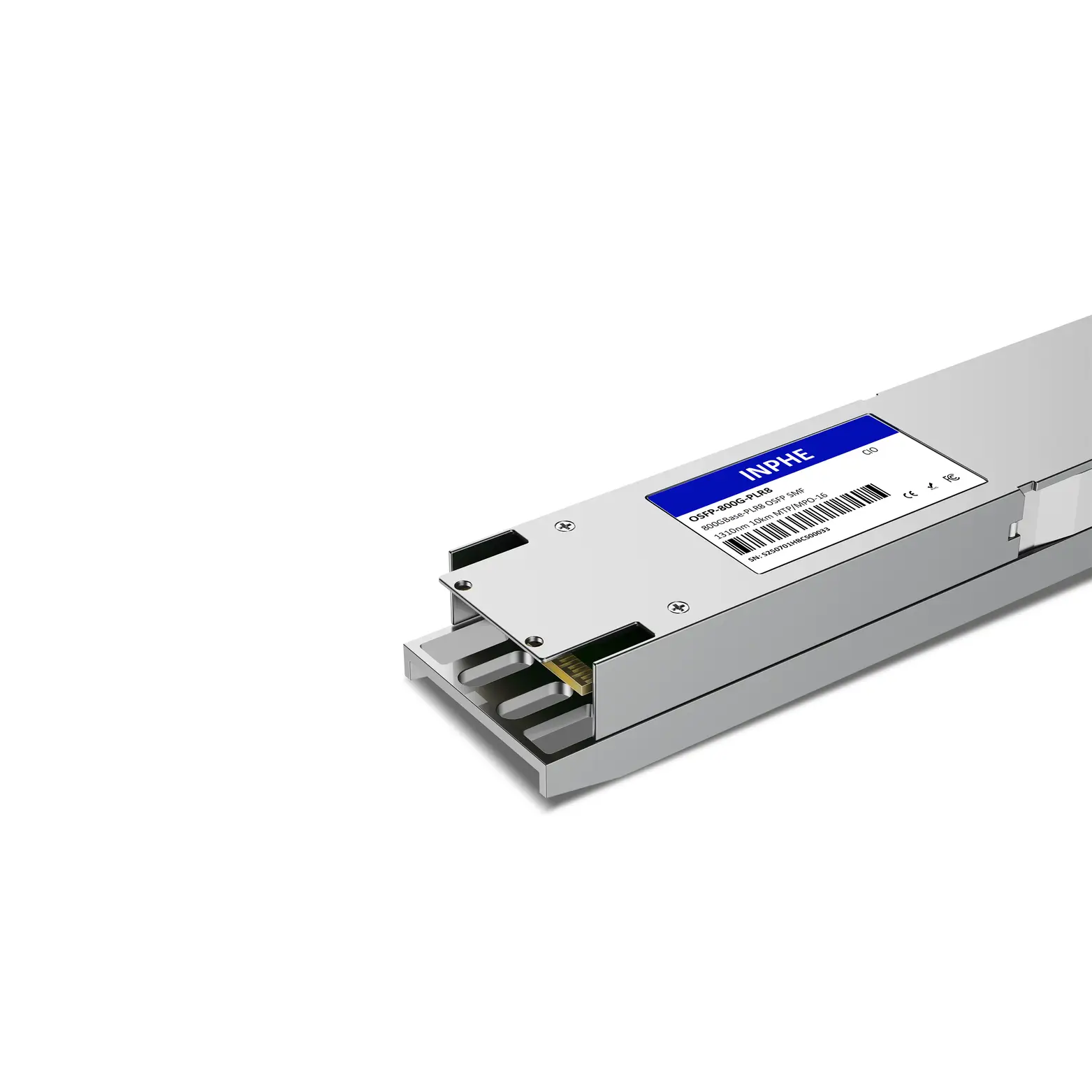 Cisco Compatible OSFP 800GBASE PLR8 1310nm 10km SMF MPO/MTP-16 DDM/DOM Optics Transceiver, Support 8x100G LR1, Finned Top