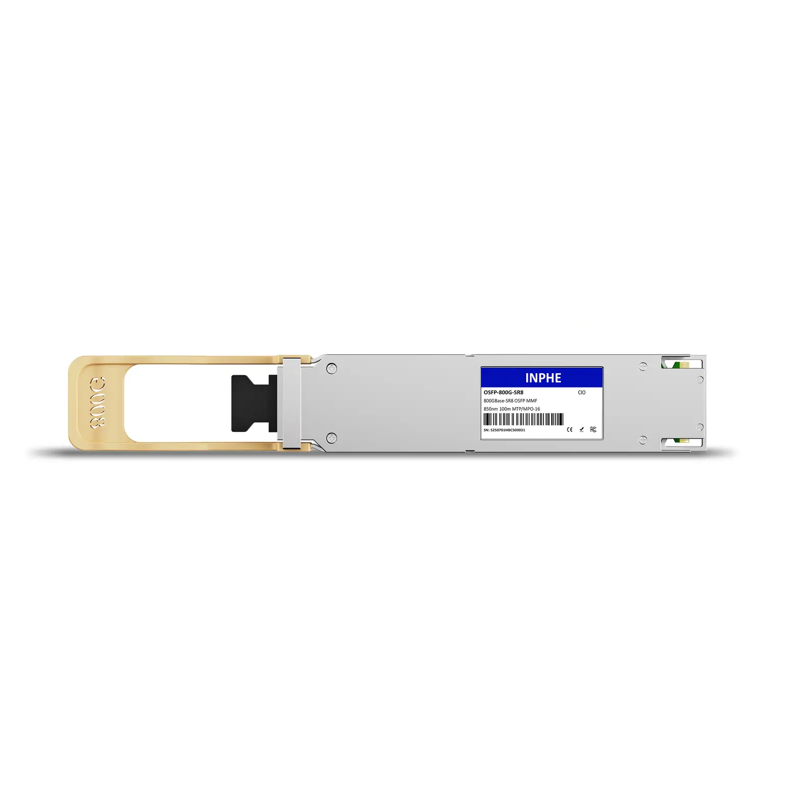 Cisco OSFP-800G-VR8P Compatible OSFP 800GBASE SR8(VR8) 850nm 50m MMF MPO/MTP-16 DDM/DOM Optics Transceiver, Finned Top