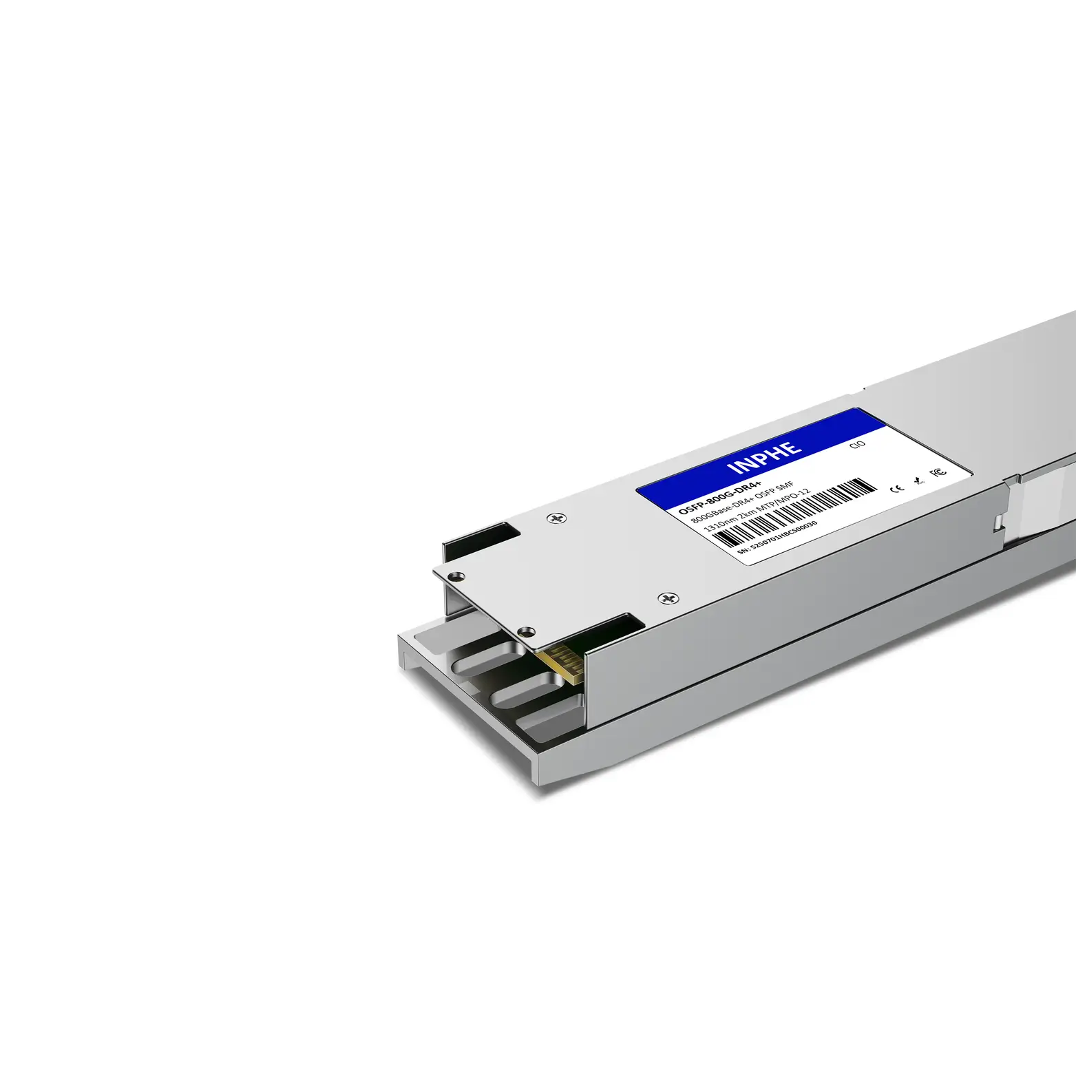 Cisco Compatible OSFP 800GBASE XDR4 1310nm 2km SMF MPO/MTP-12 DDM/DOM Optics Transceiver, Finned Top