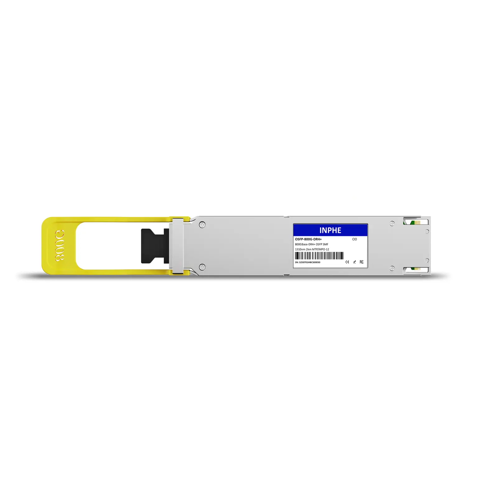 Cisco Compatible OSFP 800GBASE XDR4 1310nm 2km SMF MPO/MTP-12 DDM/DOM Optics Transceiver, Finned Top