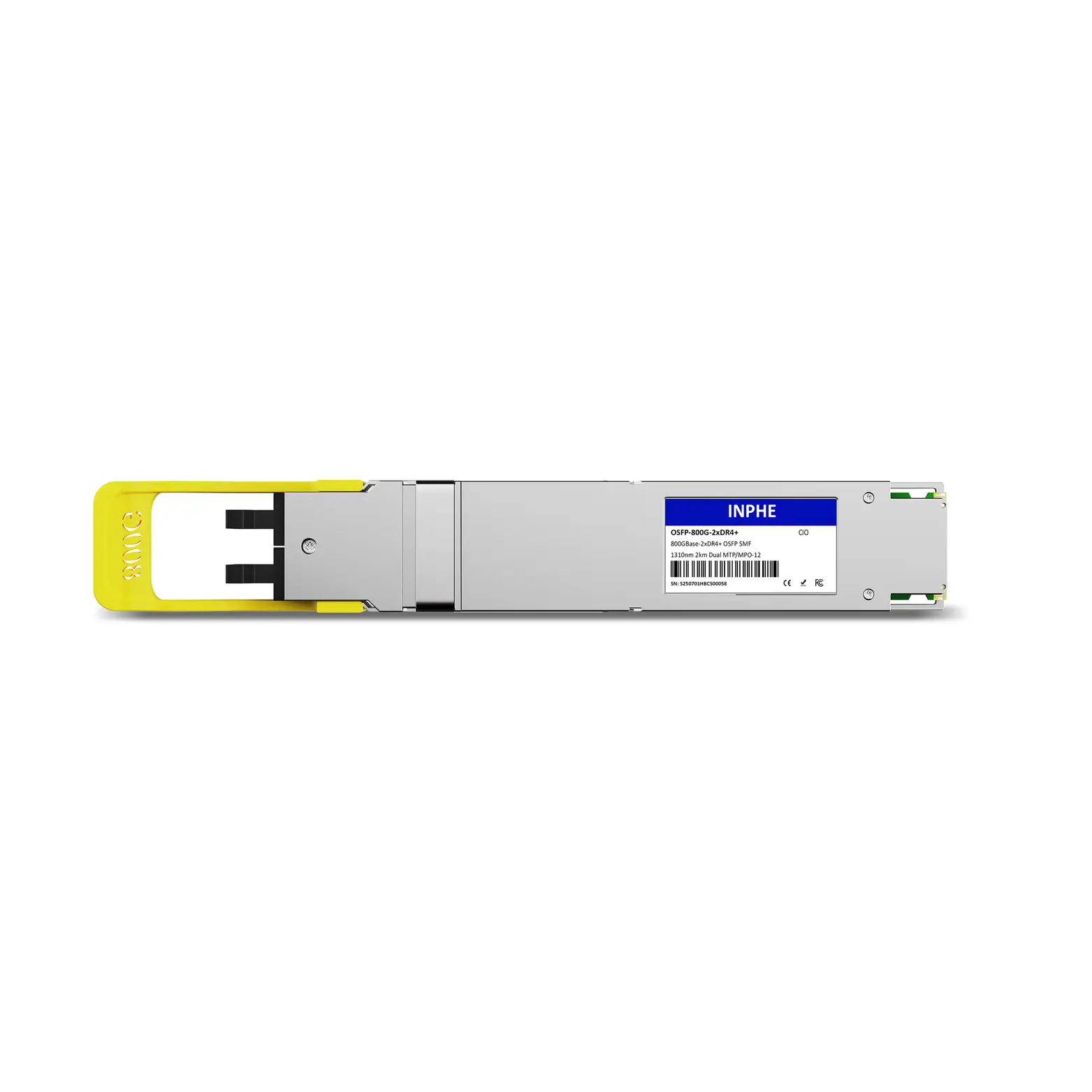 Cisco Compatible OSFP 800GBASE 2xXDR4 1310nm 2km SMF Dual MPO/MTP-12 With Dual CDR DDM/DOM Optics Transceiver, Support 2x400G XDR4, Finned Top